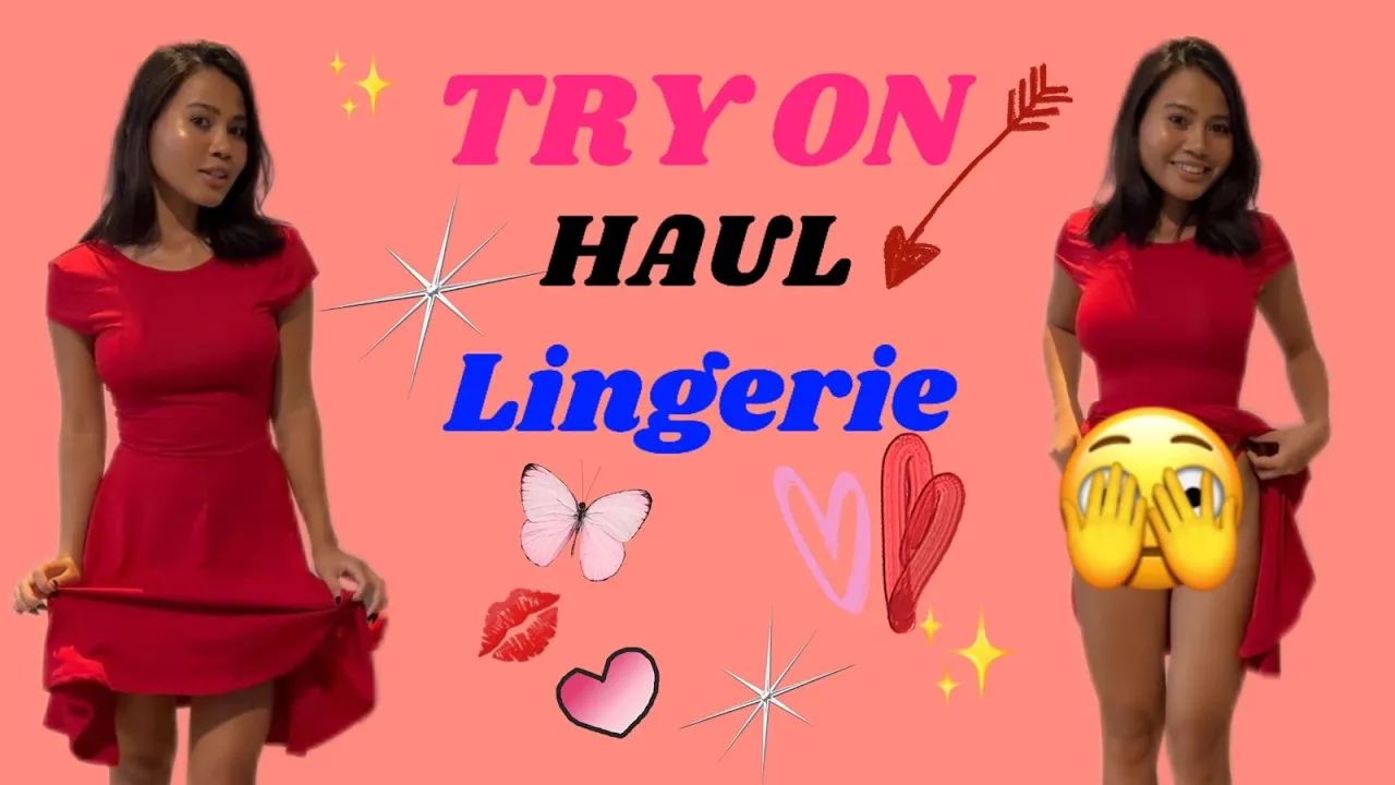 K Try On Haul Transparent Lingerie Challenge With Arra In A Dress