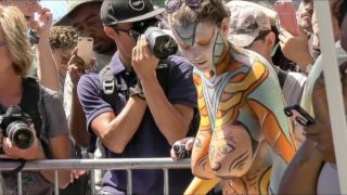 NYC Body Painting Day 2018: Peachy Peach Cam