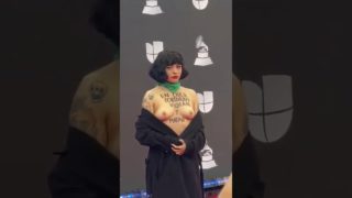 Topless protests : Mon Laferte denuncio la situación en Chile en la alfombra roja de los Grammy Latinos