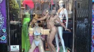 A store in dire need of increased sales : dancing in the window