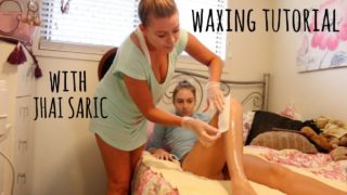 half pussy slip at 02:27, WAXING TUTORIAL (a few small flashes before this)