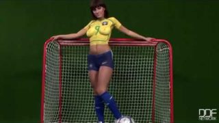 Soccer Team Colors Bodypaint Girl