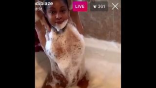 IG LIVE – Bath Twerk (nip slip)