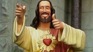 Just Jesus giving you a thumbs up totally no boobs at 4:20