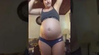 Pregnant girl with tiny tits