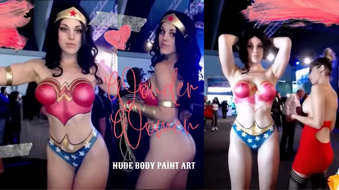 Nude Body Paint Art 🔞 +24 Wonder Woman Cosplay 😍 pic image