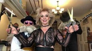 Toyah Willcox, braless, see-through top and flashes a couple of underboobs throughout the video.