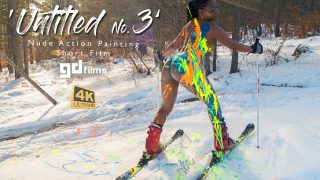 The snow is the perfect background for her beautiful ebony skin… and the body paint (3:12 or https://youtu.be/Kt4vuMBabjs?t=192)