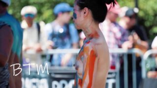 Asian MILF Fully Nude Body Paint NYC