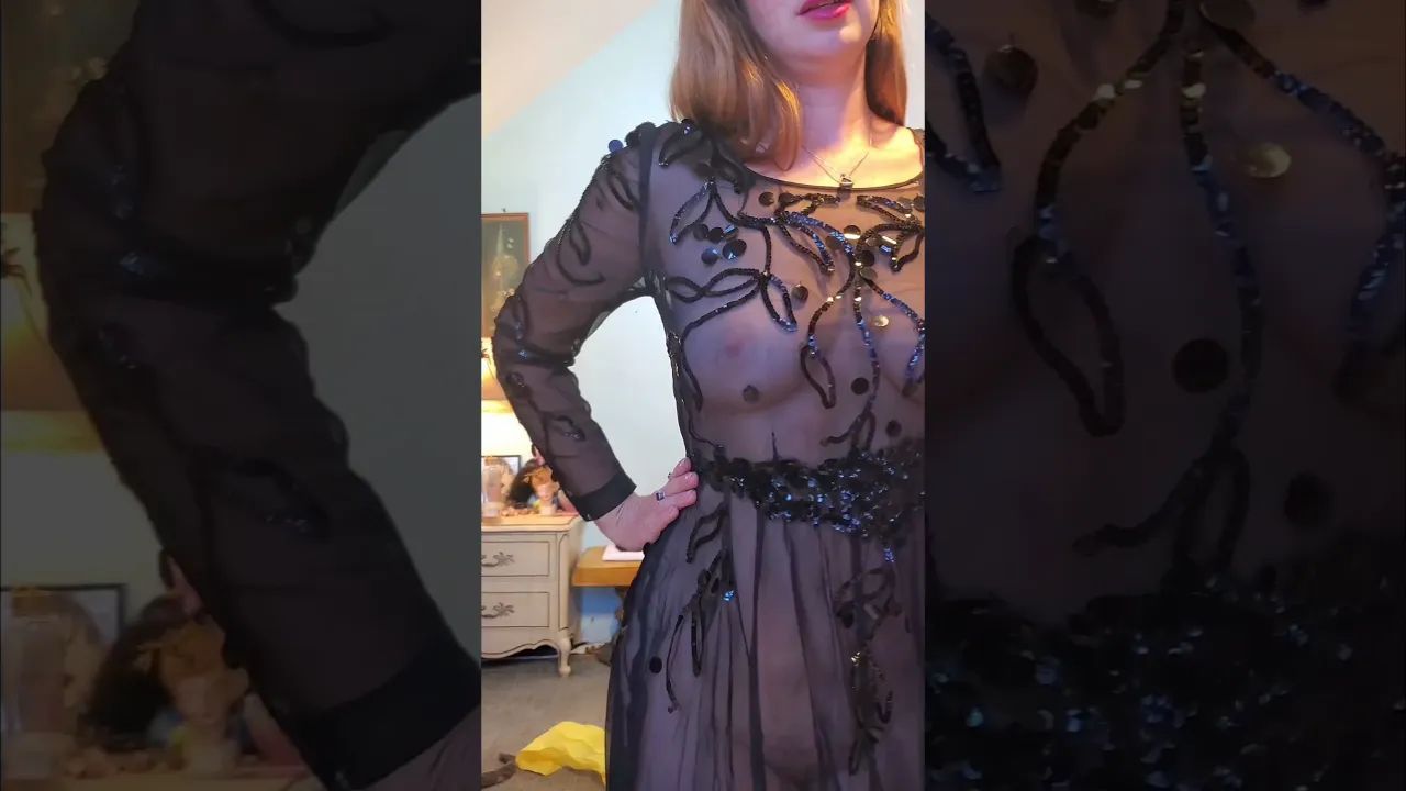 Dainty Rascal shows her pussy at 1:13 right after rocking a super sheer  dress