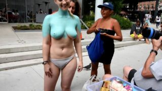 Bodypaint, can see unpainted titties too!