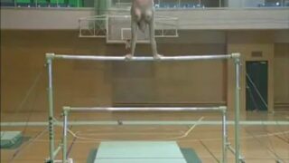 Corina the topless gymnast (2:07 or https://youtu.be/pLB2zHlHa8c?t=127)