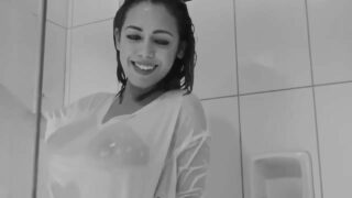 Stephanie Herela dances in a wet shirt (“NO BRA, NO PANTY- #LIGOCHALLENGE”)