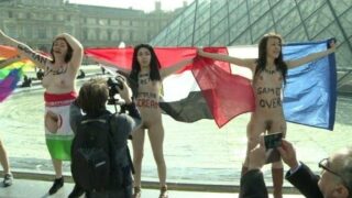 Nude protesters