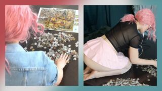 Trying again 😤 Doing a puzzle in a sheer top! (19:09, 27:39)