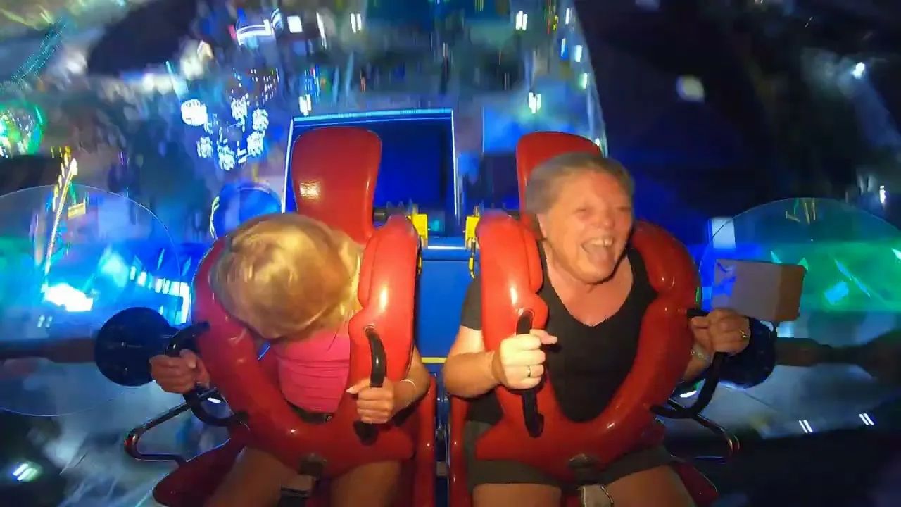 Slingshot ride complete boob flash [2:58]