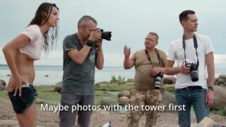 Great full-frontal nudity throughout starting 0:20 in “Photo tour at the Gulf of Finland. Rusty tower.”