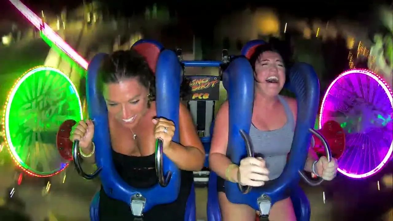 Slingshot ride boob slip [0:52]