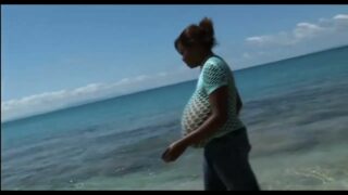 Topless model with HUGE boobs, running on the beach at 2:28 in “Dominican glamor model, Feminist activist Mio.Supporting FreeTheNipple movement on a Caribbean beach”
