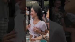 A short of wet t-shirt contest in Thailand