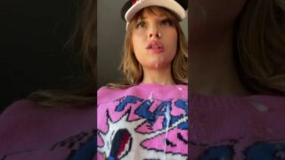 Pretty girl has cum on her face in “mikkyi tiktok”