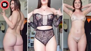 Lingerie Try On – See Through Throughout, Nip Slip @ 3:14