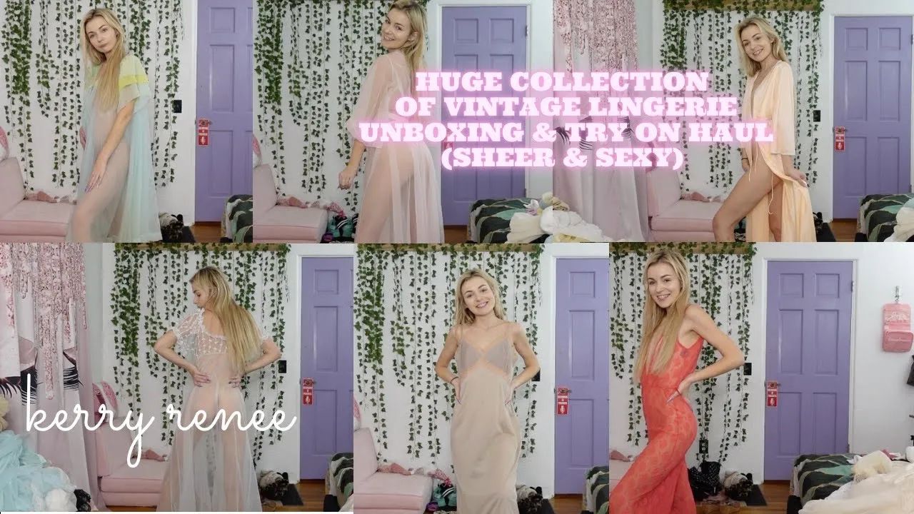 huge #sheer vintage lingerie try on haul