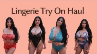 Big boobs, sheer bra in “Amazon Lingerie Try On Haul | HawaiianGirlSofia”