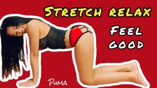 2:50 Asian girl doing Yoga Stretch in Sexy Red See-through Lingerie Panty, Re…