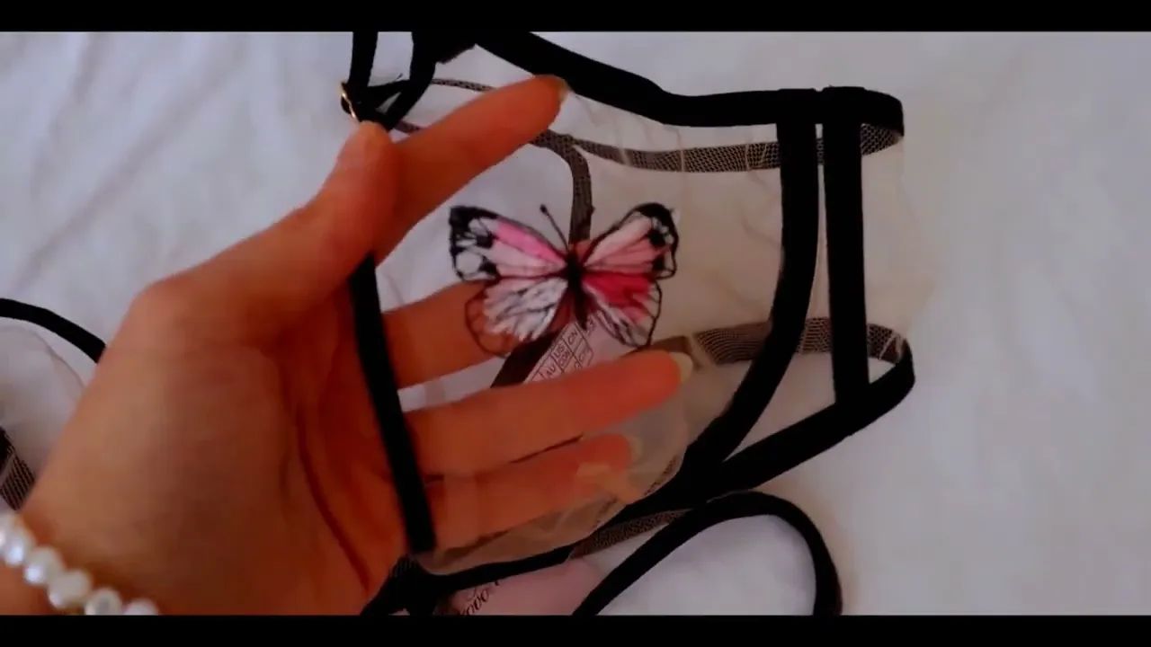 Transparent bra at 0:54 in “Transparent Panties, Lingerie Try on, Micro  Bikini, Fashion Trends 2023”