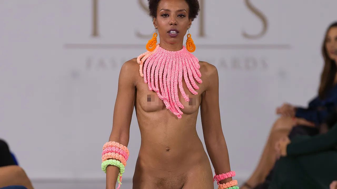 Nude runway modeling