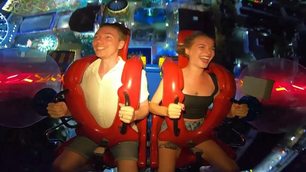 Slingshot Ride Nipslip In A Beautiful Dress [9 34]