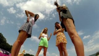 Direct Pussy and Bend Overs like on 00:21 Girls play outdoors with and without panties in skirts and t-shirts bottom cam for upskirt lovers