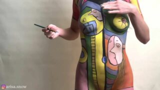 AMAZING NUDE BODY PAINT! Happy Abstract Art! 4:45 best