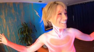 3:10 – 3:35 gorgeous blonde – Body Painting Courtney 4K