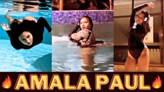 Amala Paul South Indian girl swimming in hot Bikini