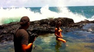 Nadine Topless Tahitian Calendar Shoot