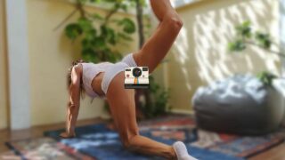 Yoga girl. Nice underboob and cameltoe – non nude!