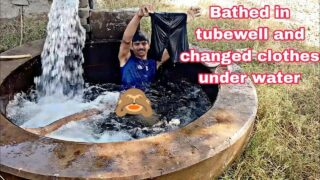 Poorly censored Tubewell video (changing clothes in water)