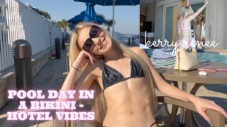 Kerry Renee Carmody, sheer bikini in a hotel from start