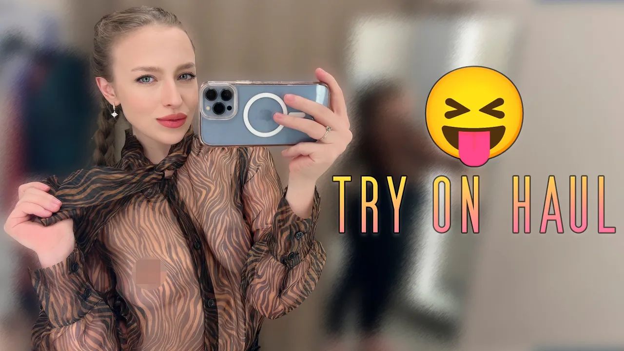 4K Transparent Clothes Try on Haul with Olivia 😍 YTboob 