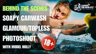 Full topless carwash photoshoot with Holly