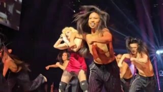 Madonna’s dancers lose their tops (1:18)
