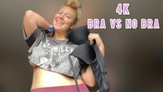 4K Bra Vs No Bra Try On – Natural Mom Body