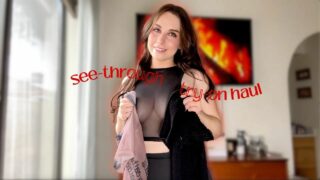 4K Transparent Tops Try-On Haul  with Mini Skirts