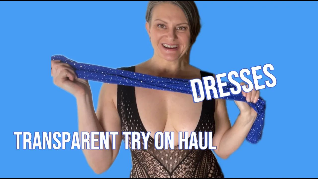 4 K TRANSPARENT Mini Dresses TRY ON Haul With Mirror View - YTboob