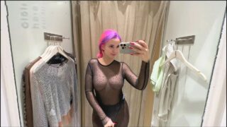 4K TRY ON HAUL by FairyElfie: See through top in the public store