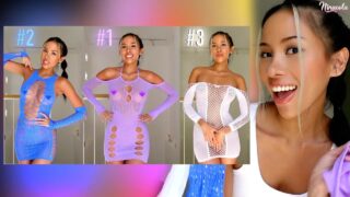 Transparent Fishnet Dresses TRY ON with Mirror View! | Ninacola TryOn See Thru from 0:21