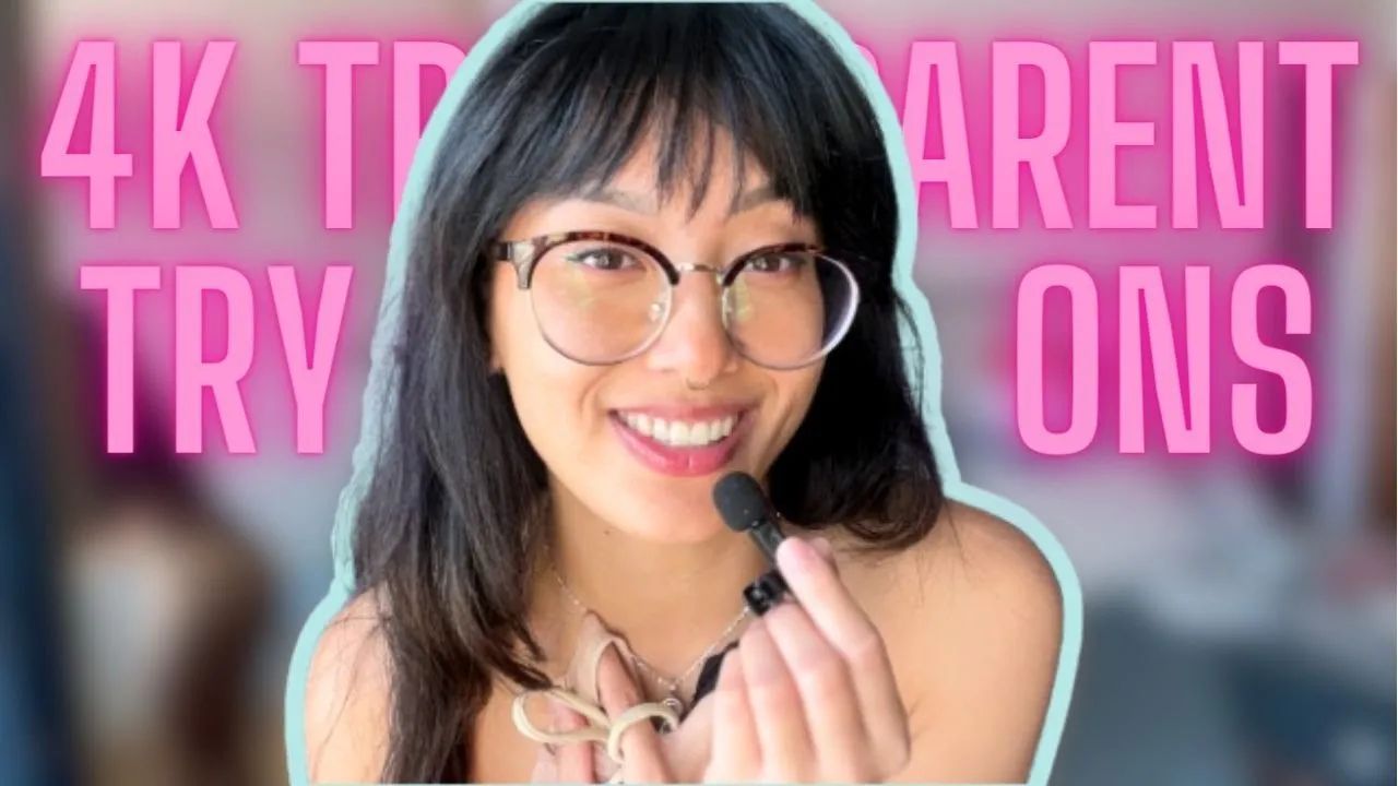 4K Transparent Tops Try On Haul With Mirror View - YTboob