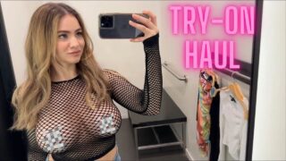 See-Through Tops Try-On in Public l 4K Transparent Clothing Haul and Review